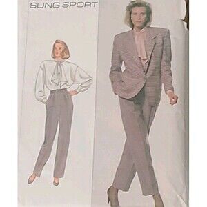 Vtg Simplicity 8340 Sung Sport Misses’ Jacket Pants Blouse Pattern Sz 8 UnCut